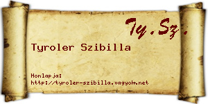 Tyroler Szibilla névjegykártya